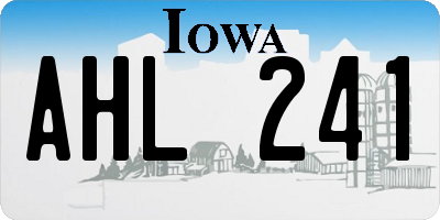 IA license plate AHL241