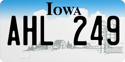 IA license plate AHL249