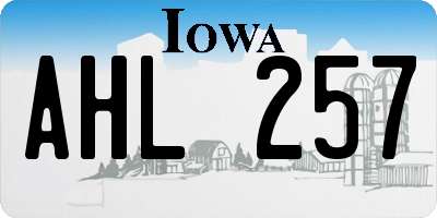 IA license plate AHL257