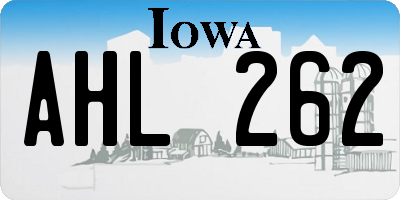 IA license plate AHL262