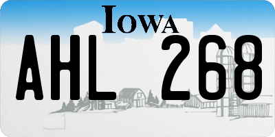 IA license plate AHL268