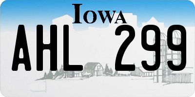 IA license plate AHL299