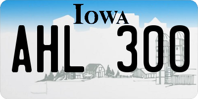 IA license plate AHL300