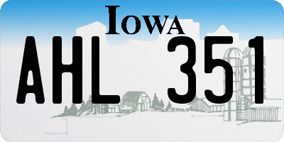 IA license plate AHL351