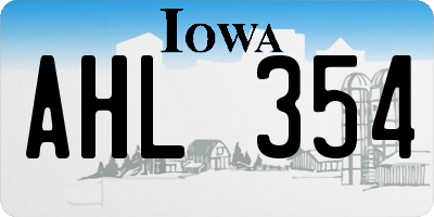 IA license plate AHL354