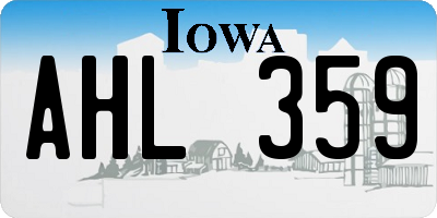 IA license plate AHL359