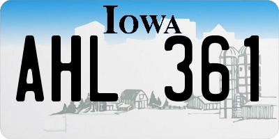 IA license plate AHL361
