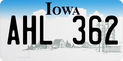 IA license plate AHL362