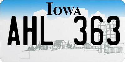 IA license plate AHL363