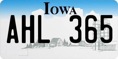 IA license plate AHL365
