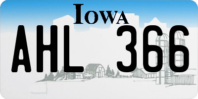 IA license plate AHL366
