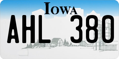 IA license plate AHL380