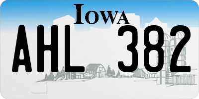IA license plate AHL382