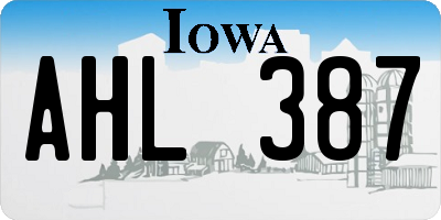 IA license plate AHL387