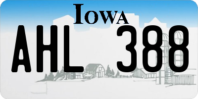 IA license plate AHL388