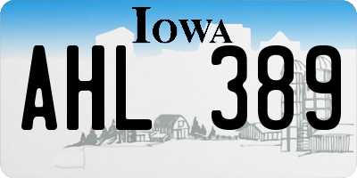 IA license plate AHL389