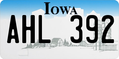 IA license plate AHL392