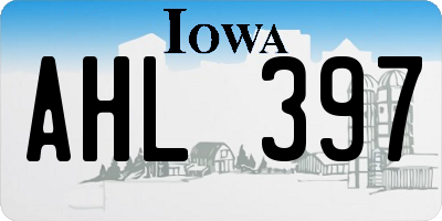 IA license plate AHL397