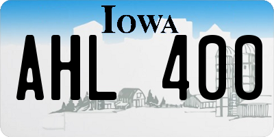 IA license plate AHL400