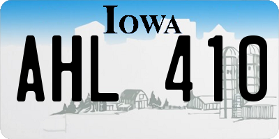 IA license plate AHL410