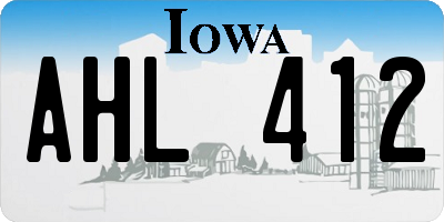 IA license plate AHL412