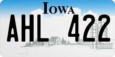 IA license plate AHL422