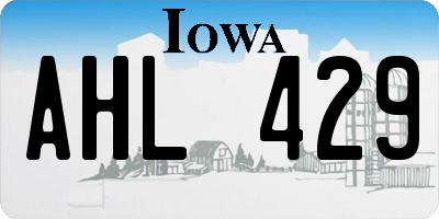 IA license plate AHL429
