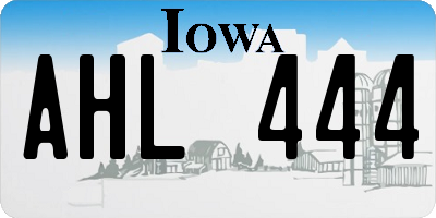 IA license plate AHL444