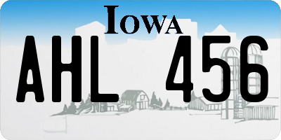 IA license plate AHL456