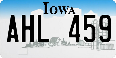 IA license plate AHL459