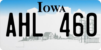 IA license plate AHL460
