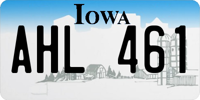 IA license plate AHL461