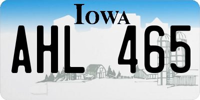 IA license plate AHL465