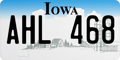 IA license plate AHL468