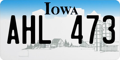 IA license plate AHL473