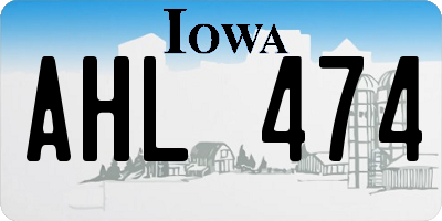 IA license plate AHL474