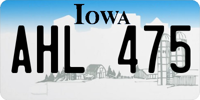 IA license plate AHL475