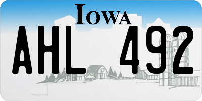 IA license plate AHL492