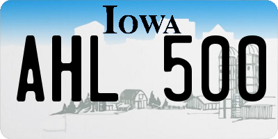 IA license plate AHL500