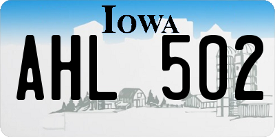 IA license plate AHL502