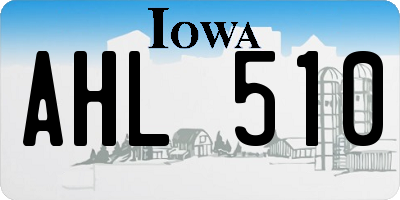 IA license plate AHL510