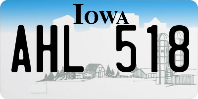 IA license plate AHL518