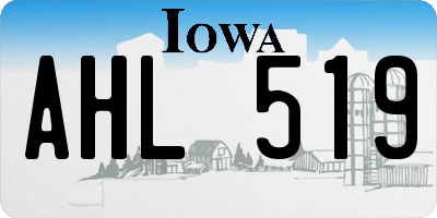 IA license plate AHL519