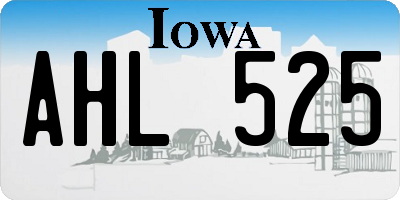 IA license plate AHL525