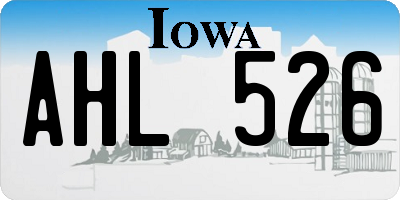 IA license plate AHL526