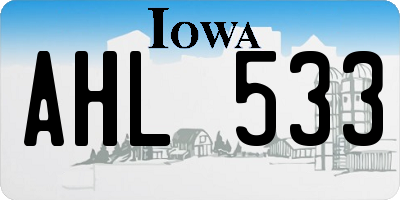 IA license plate AHL533