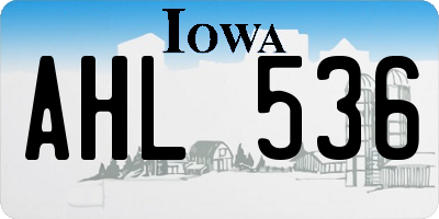 IA license plate AHL536