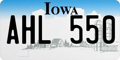 IA license plate AHL550