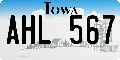 IA license plate AHL567