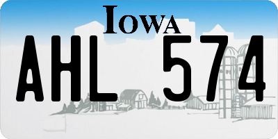 IA license plate AHL574